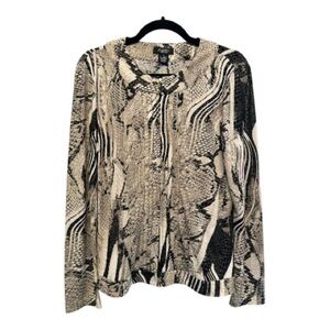 Y2K Era Peck & Peck Black and White Snake Print Jacket Size Small